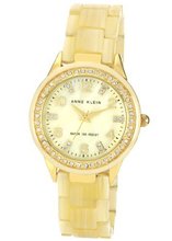 Anne Klein 10/9956CMHN Swarovski Crystal Accented Gold-Tone Horn Resin