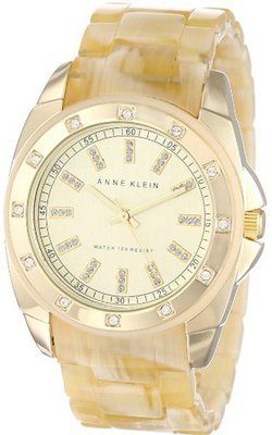 Anne Klein 10/9988CHHN Swarovski Crystal-Accented Horn Resin Bracelet