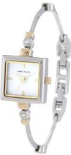 Anne Klein 109117MPTT Square Swarovski Crystal Accented Two-Tone "Illusion" Bangle
