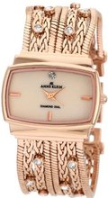 Anne Klein 109270CMRG Diamond Accented Rosegold-Tone Multi Chain Bracelet