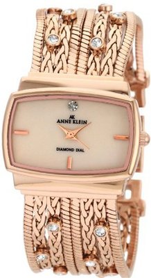 Anne Klein 109270CMRG Diamond Accented Rosegold-Tone Multi Chain Bracelet