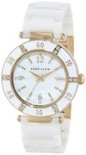 Anne Klein 109416WTWT Swarovski Crystals Gold-Tone White Ceramic