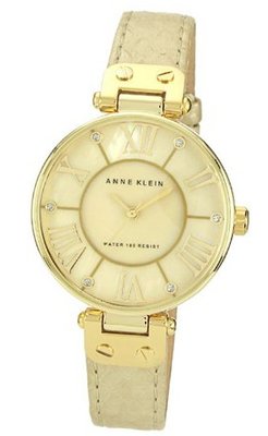 Anne Klein AK/1012GMGD Leather Gold-Tone Snake Print