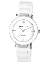 Anne Klein AK/1019WTWT White Ceramic Bracelet with Diamond Marker