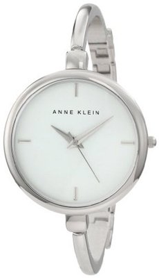 Anne Klein AK/1049WTSV Silver-Tone Illusion Bangle