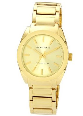 Anne Klein AK/1060CHGB Round Gold Tone