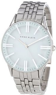 Anne Klein AK/1295WTSV White Dial Wall-To-Wall Crystal Silver-Tone Bracelet