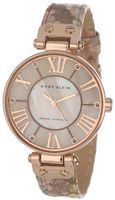 Anne Klein AK/1334RGLP Rose Gold-Tone and Snakeskin Print Leather Strap