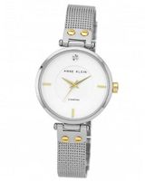 Anne Klein AK/1427SVTT Diamond Dial Two-Tone Mesh Bracelet