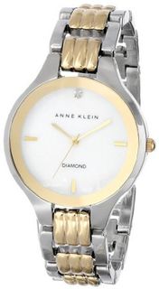 Anne Klein AK/1489MPTT Diamond Dial Two-Tone Bracelet