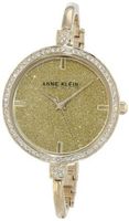 Anne Klein AK/1490PVGB Swarovski Crystal Accented Gold-Tone Thin Bangle