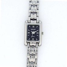 ANTON RUSANO Silver-Tone Dress Quartz with Black Dial. Model AR-2034W