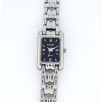ANTON RUSANO Silver-Tone Dress Quartz with Black Dial. Model AR-2034W