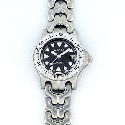 ANTON RUSANO Silver-Tone Quartz with Black Dial. Model AR-2015W