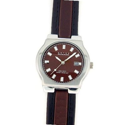 ANTON RUSANO Silver-tone Round Faced with Chocolate Brown Dial. Model: AR-1031M