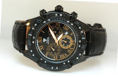 Aqua Master Diamond Black PVD case 0.15ctw Orange Dial
