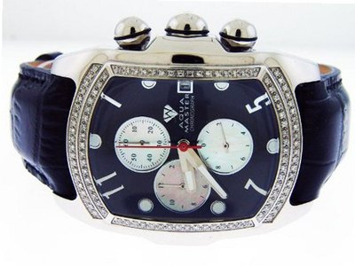 Aqua Master Medium Rectangular Bubble Loop Two-Row Diamond , 1.25 ctw