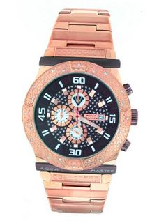 Aqua Master Ocean Series Rose-PVD Stainless Steel , Set With 24 Diamonds W#345