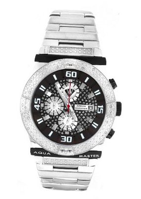 Aqua Master Ocean Series Stainless Steel , Set With 24 Diamonds W#345