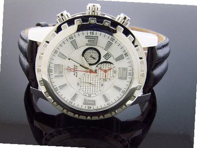 Aqua Master Round 50mm 24 Diamonds Stainless Steel Case & White Face