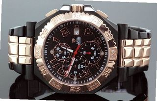 Aqua Master Swiss Made Rose Gold Sports Diamond 0.12ctw