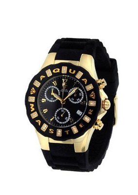 Aqua Master Tahitian Diamond Jelly Bean Chronograph Gold Plate Black W#324