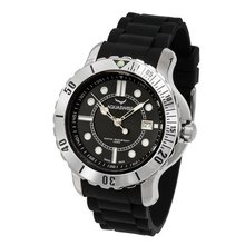 Aquasiss 96G002 Quartz Rugged Series Stainless Steel Case Black Rubber Strap