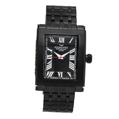 Aquaswiss 64GS006 Tanc Black and Gold Color Case Black Metal Band