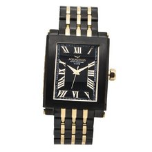 Aquaswiss 64GS007 Tanc Black and Gold Color Case Black Metal Band