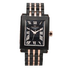 Aquaswiss 64GS008 Tanc Black and Rose Gold Color Case Black Metal Band