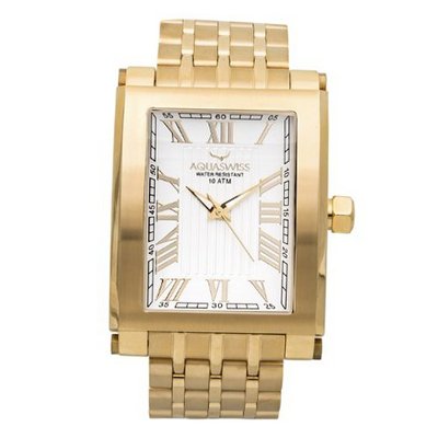 Aquaswiss 64GS009 Tanc Gold Color Case Gold Tone Metal Band