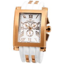 Aquaswiss 64XG003 Chronograph Tanc Rose Gold Plated Case White Silicon Strap XL