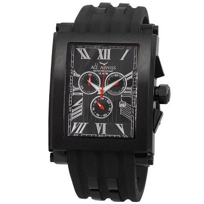 Aquaswiss 64XG004 Chronograph Tanc Black Case Black Silicon Strap XL