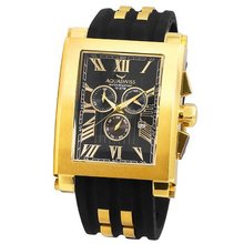 Aquaswiss 64XG008 Chronograph Tanc Gold Tone Color Case Black Silicon Strap XL