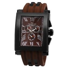 Aquaswiss 64XG015 Chronograph Black Stainless Steel Case Brown Silicon Strap XL