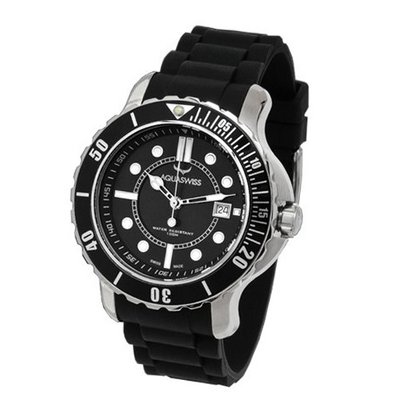 Aquaswiss 96G001 Rugged Man's Quartz Stainless Steel Rubber Strap