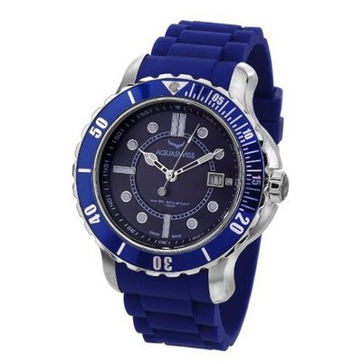 Aquaswiss 96G046 Rugged Man's Quartz Stainless Steel Rubber Strap