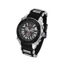 Aquaswiss Chronograph Swiss Quartz Large 50 MM Black Dial Stainless Steel Black Bezel Day Date #62XG0161