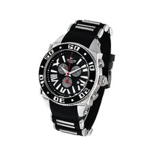 Aquaswiss Chronograph Swiss Quartz Large 50 MM Black Dial Stainless Steel Black Bezel Day Date #62XG0125