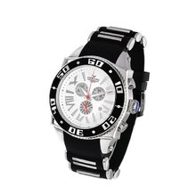 Aquaswiss Chronograph Swiss Quartz Large 50 MM White Dial Stainless Steel Black Bezel Day Date #62XG0126