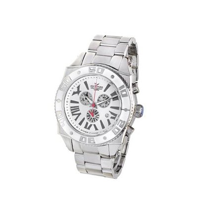 Aquaswiss Chronograph Swiss Quartz Large 50 MM White Dial Stainless Steel Day Date #62XG0220