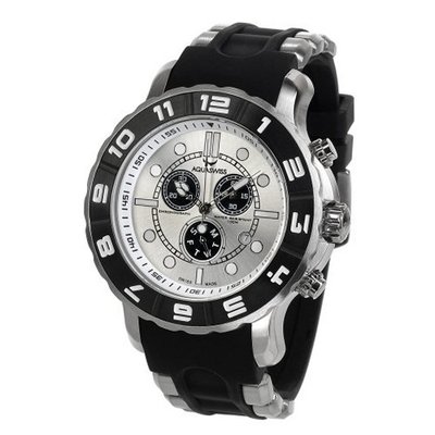Aquaswiss Rugged Rugged Quartz Chronograph Black Rubber Strap 96XG004
