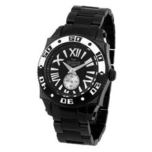 Aquaswiss Swiss Quartz 44 MM Black Dial Stainless Steel Black Ion Black And White Bezel 62G0090