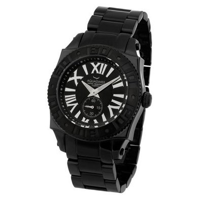 Aquaswiss Swiss Quartz 44 MM Black Dial Stainless Steel Black Ion Black Bezel 62G0070