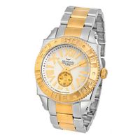 Aquaswiss Swiss Quartz 44 MM White Dial Stainless Steel and Gold Gold Tone Bezel 62G0073