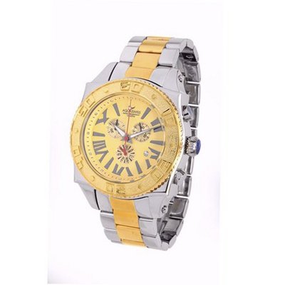 uAquaSwiss Aquaswiss Chronograph Swiss Quartz Large 50 MM two Tone Stainless Steel Day Date #62XG0207 