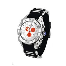 uAquaSwiss Aquaswiss Chronograph Swiss Quartz Large 50 MM White Dial Stainless Steel White Bezel Day Date #62XG0147 