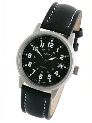 Aristo 3H110 Black Dial Military Style Swiss Automatic