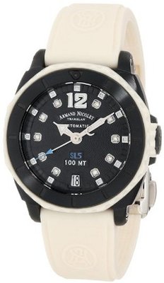 Armand Nicolet 9613N-GR-G9615B SL5 Sporty Automatic D.L.C. Black Stainless Steel With Diamonds