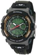 Armitron Sport 201437GRN Chronograph Analog-Digital Instalite Black